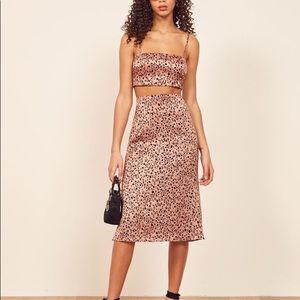 Reformation silk Pete 2 piece